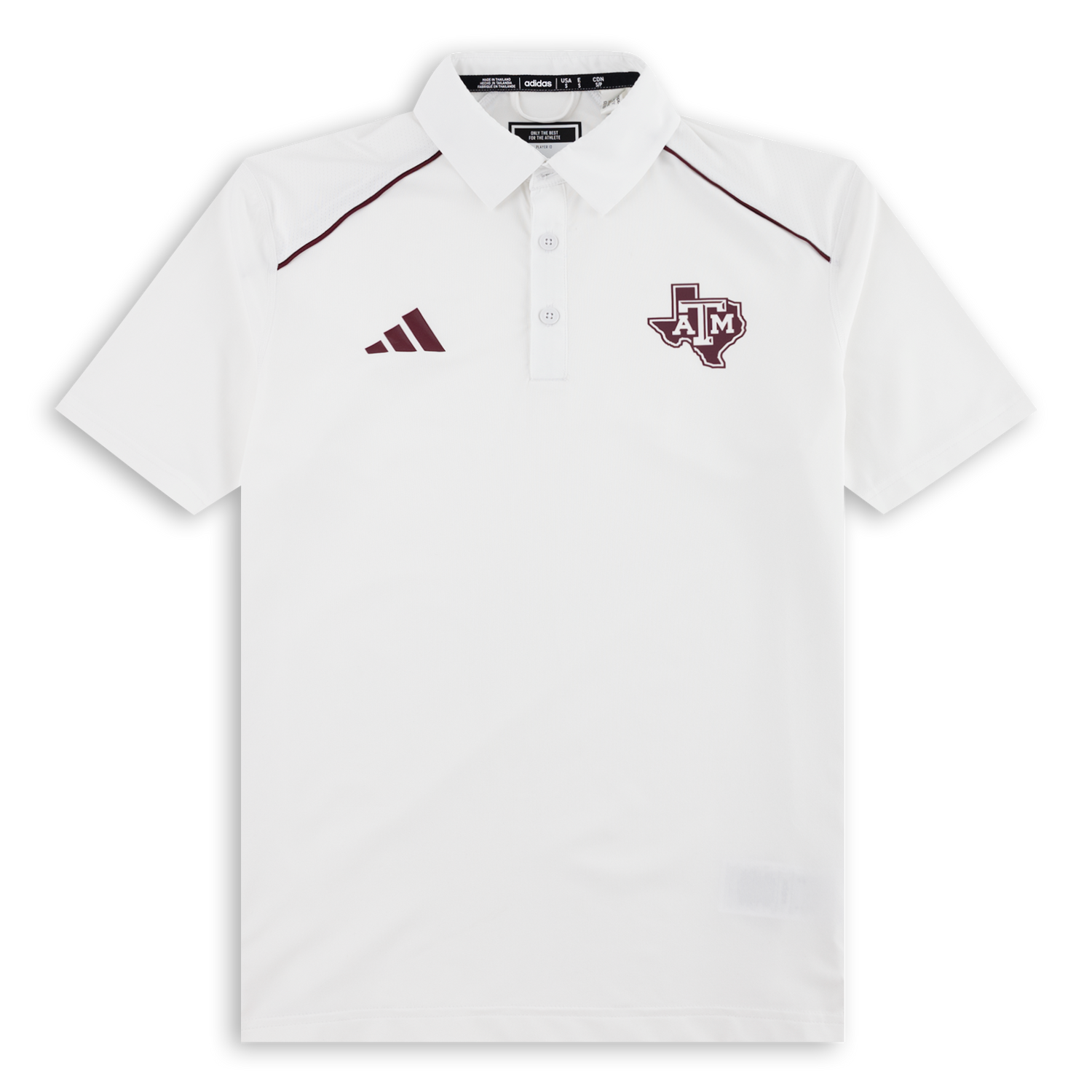 Texas A&M Adidas Stadium Coaches Polo in White