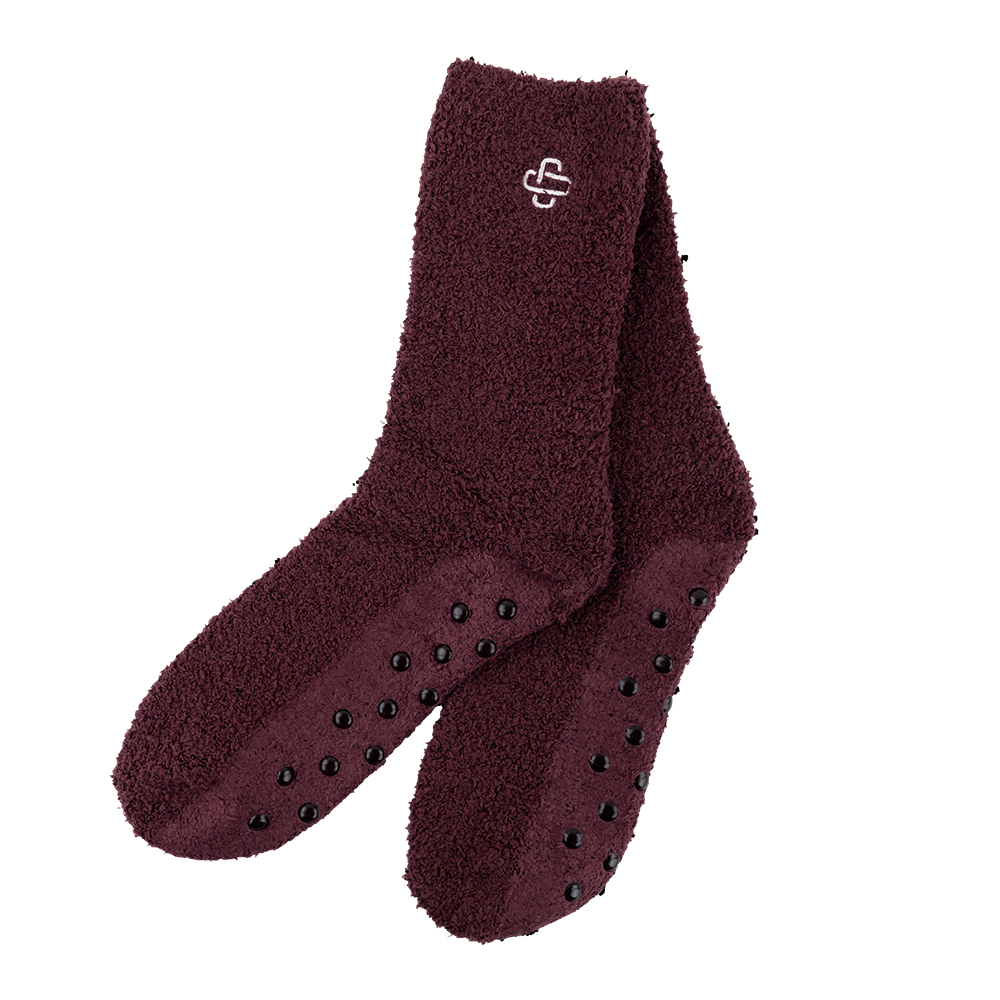 Collegiate Outfitters Maroon Fuzzy Socks