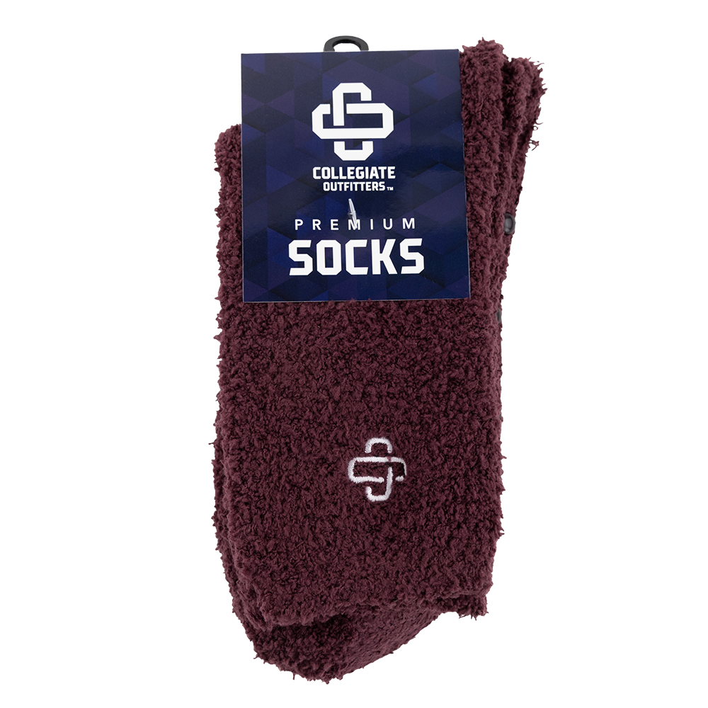 Collegiate Outfitters Maroon Fuzzy Socks