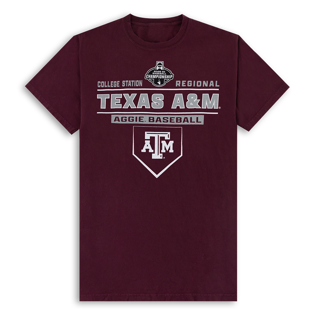 Maroon T-Shirt with Texas A&M Baseball Regionals Design