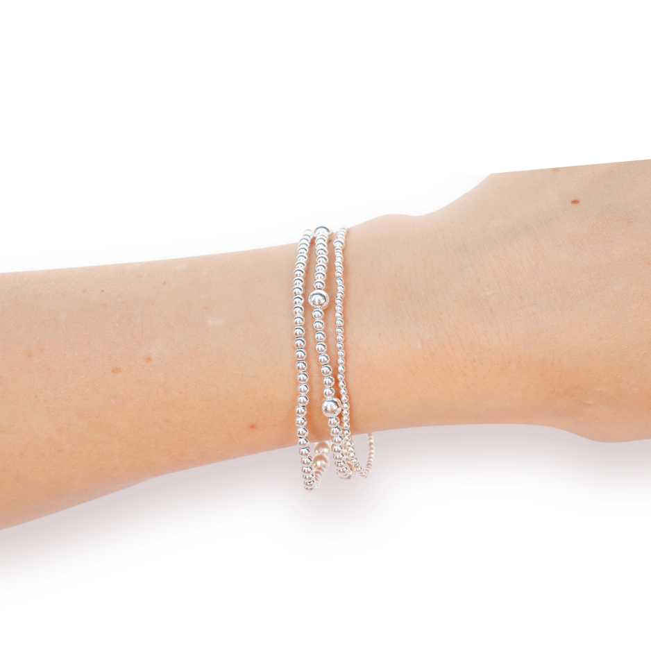 Beaded Blondes Dainty Everyday Silver Stack