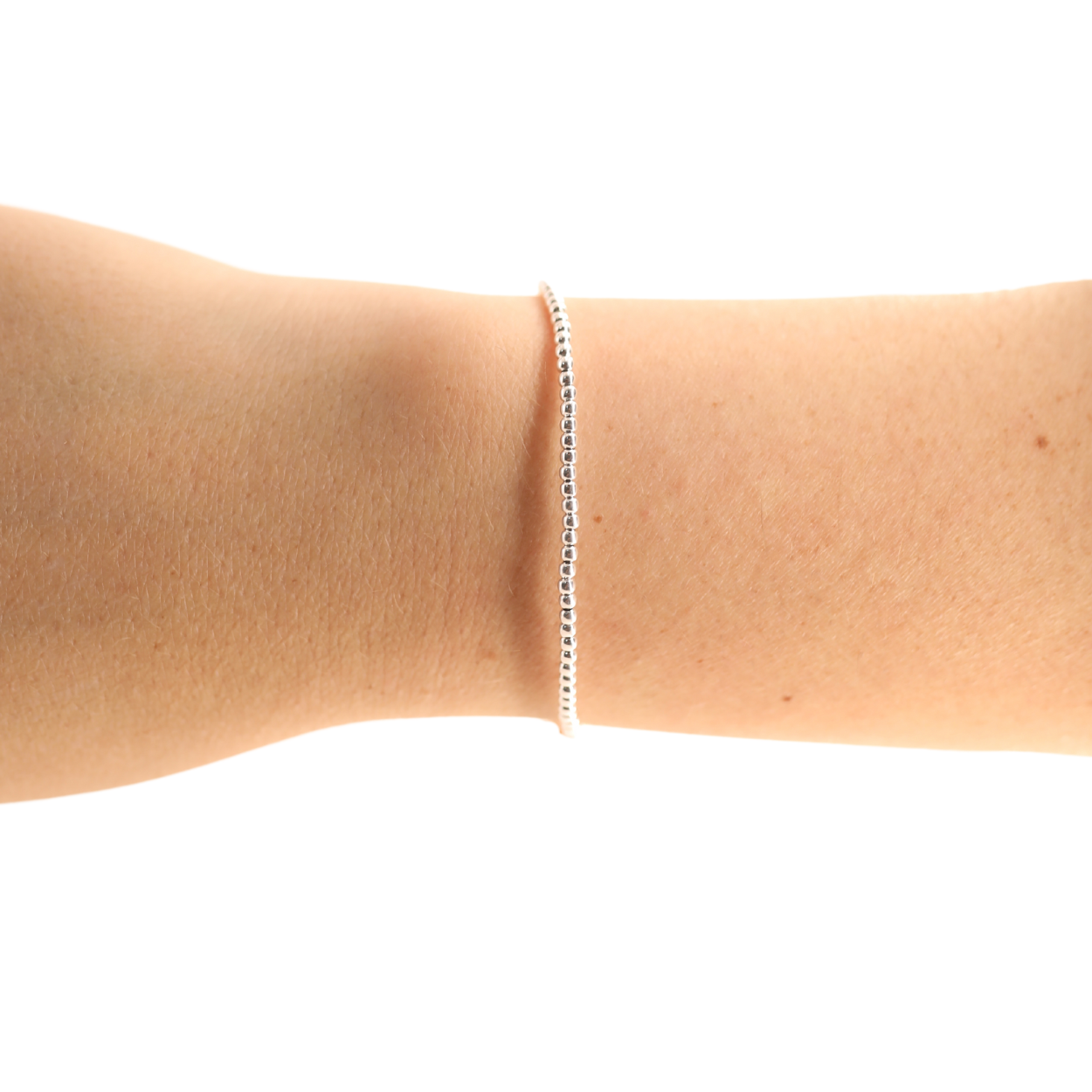 Beaded Blondes 2 MM Silver Beaded Bracelet