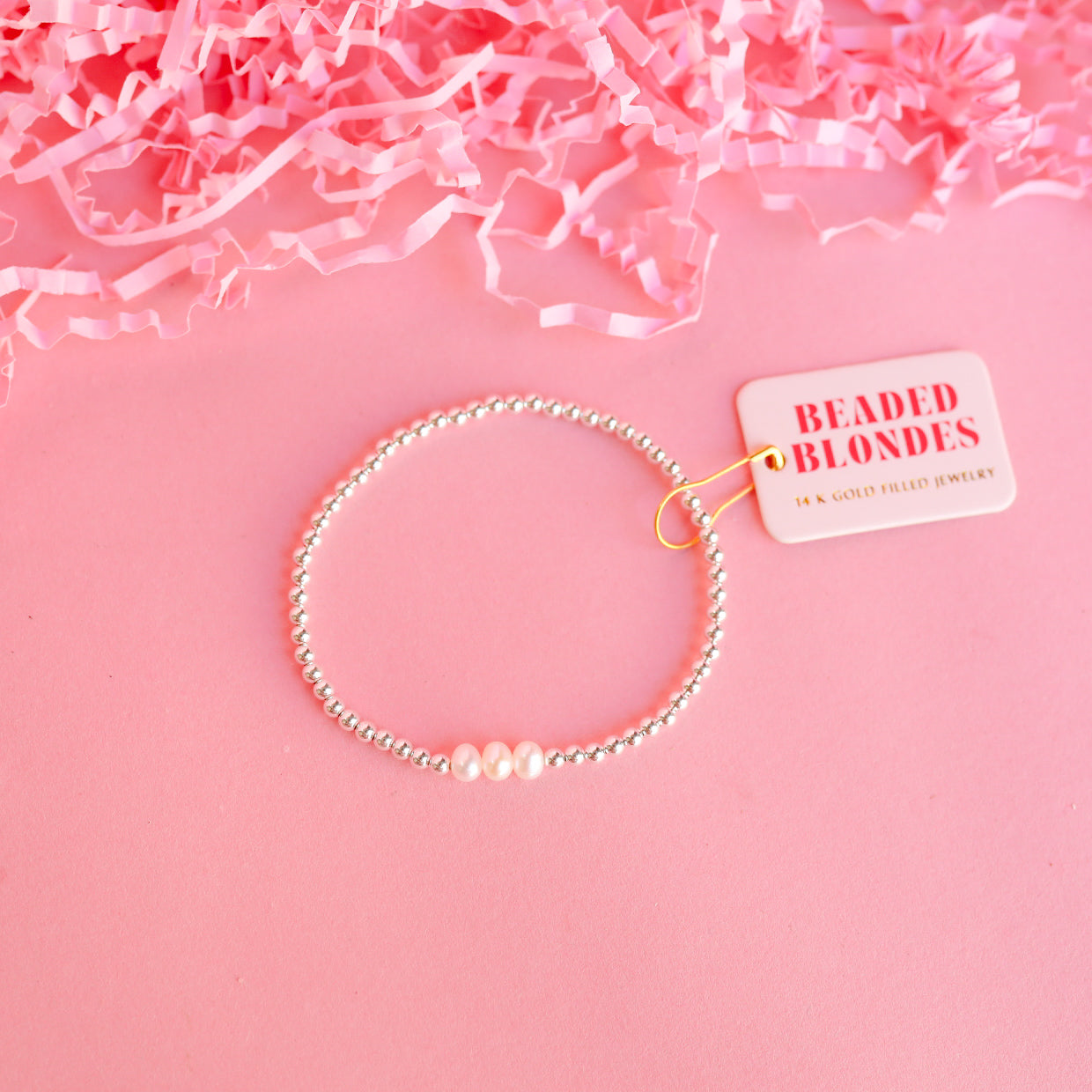 Beaded Blondes Silver Harper Bracelet