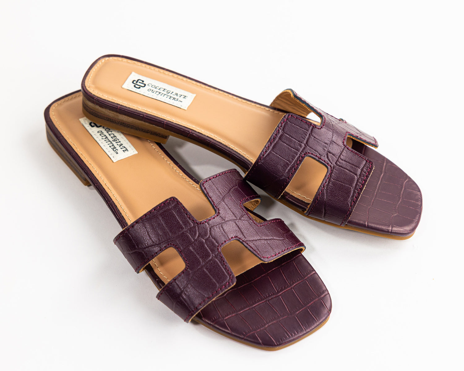 Collegiate Outfitters Maroon Croc H Slide