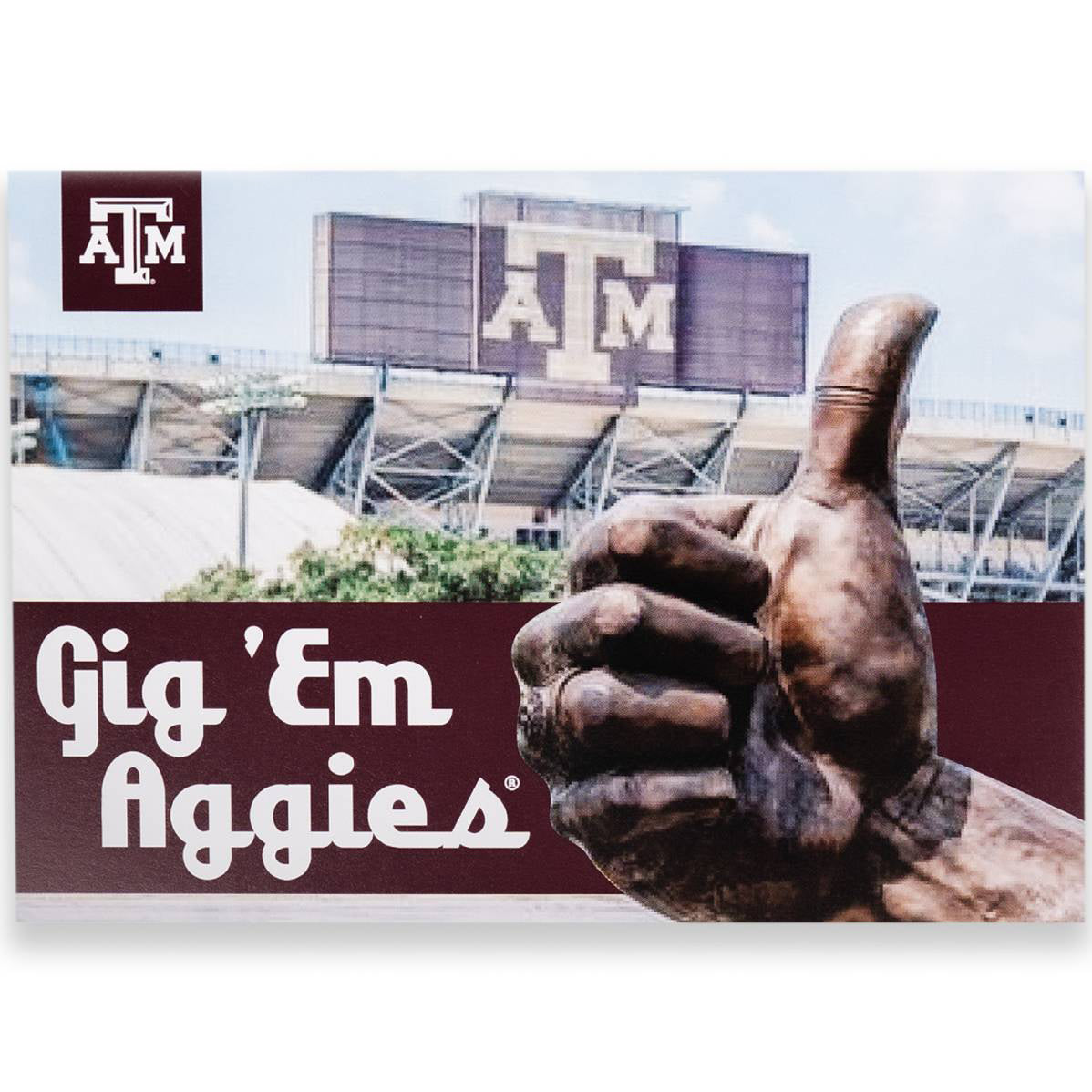 Texas A&M Gig 'Em Thumb Postcard