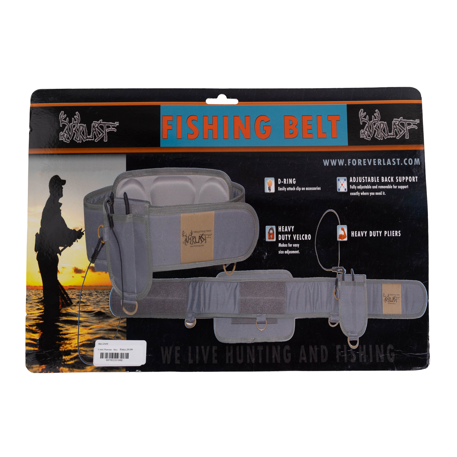 Foreverlast Gen II Fishing Belt - Maroon