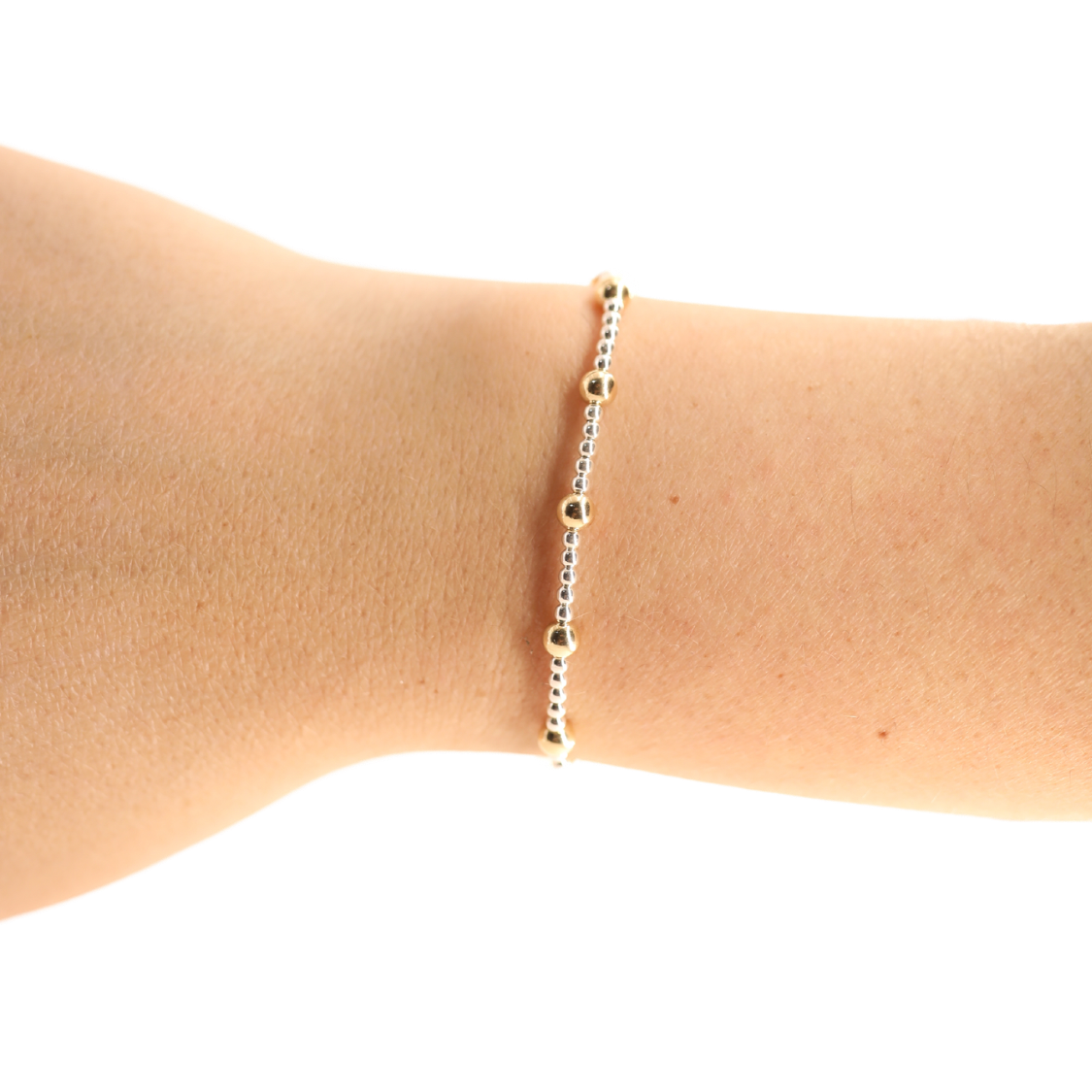 Beaded Blondes June Bracelet Silver w/ Gold