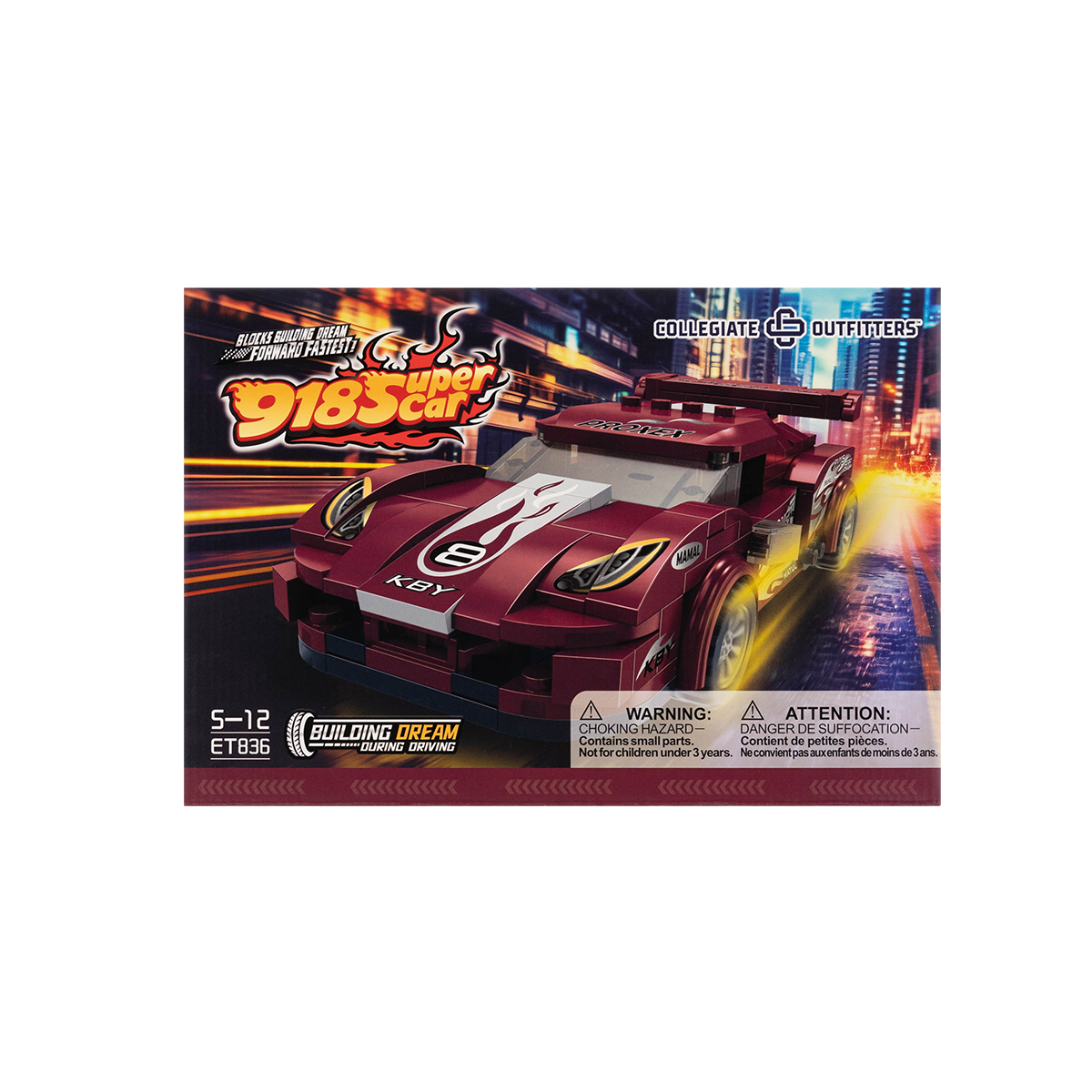Collegiate Outfitters Building Blocks 918 Super Car