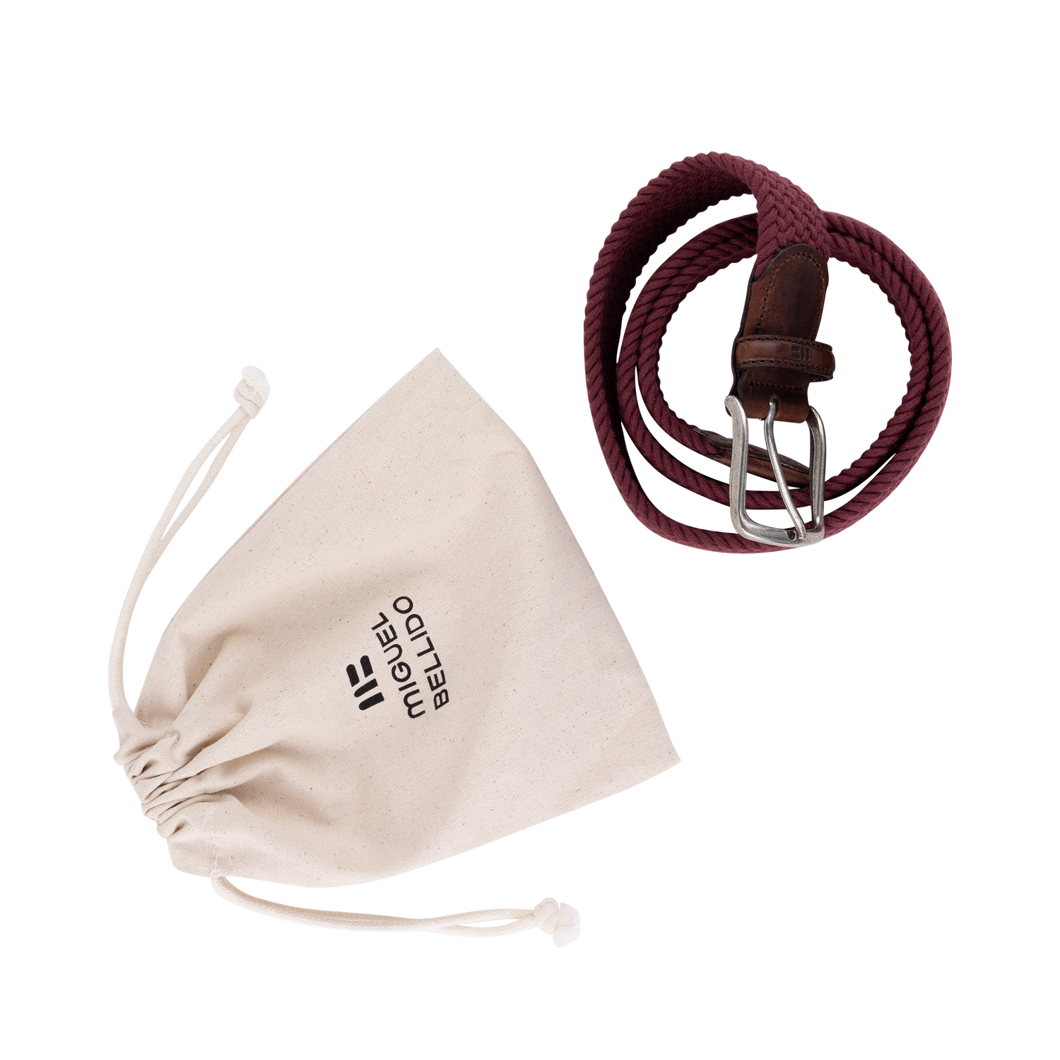 Maroon Miguel Bellido Braided Belt