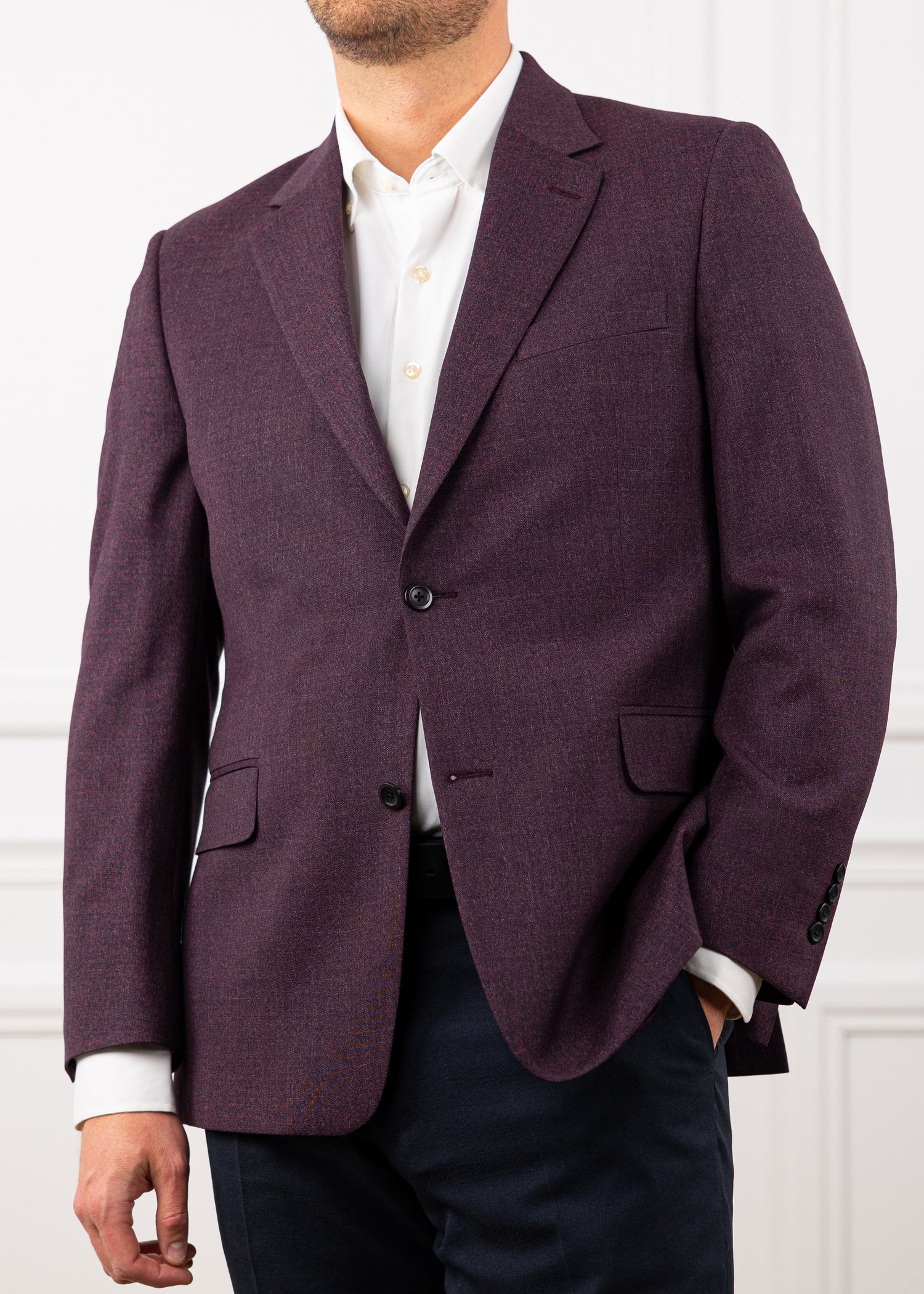 Empire Clothing Men's Burgundy Wool Blazer
