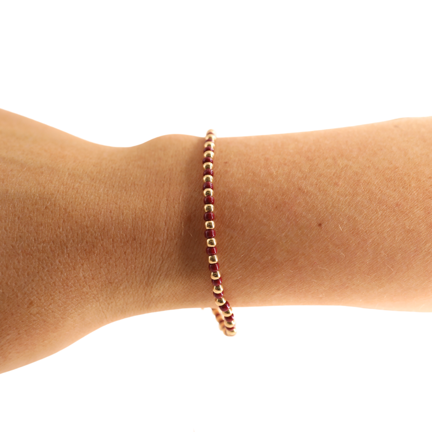Beaded Blondes Demi Bracelet - Maroon