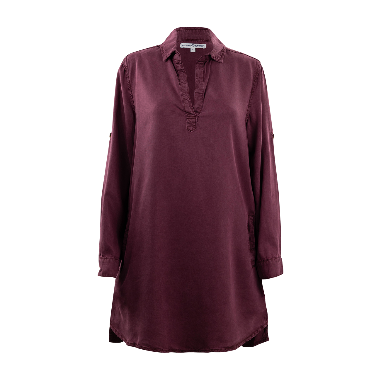 Aggieland Outfitters V Neck Long Sleeve Dress in Maroon