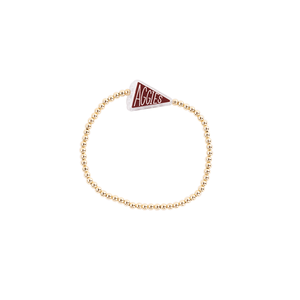 Aggies Beaded Blondes Flag Gold Bracelet