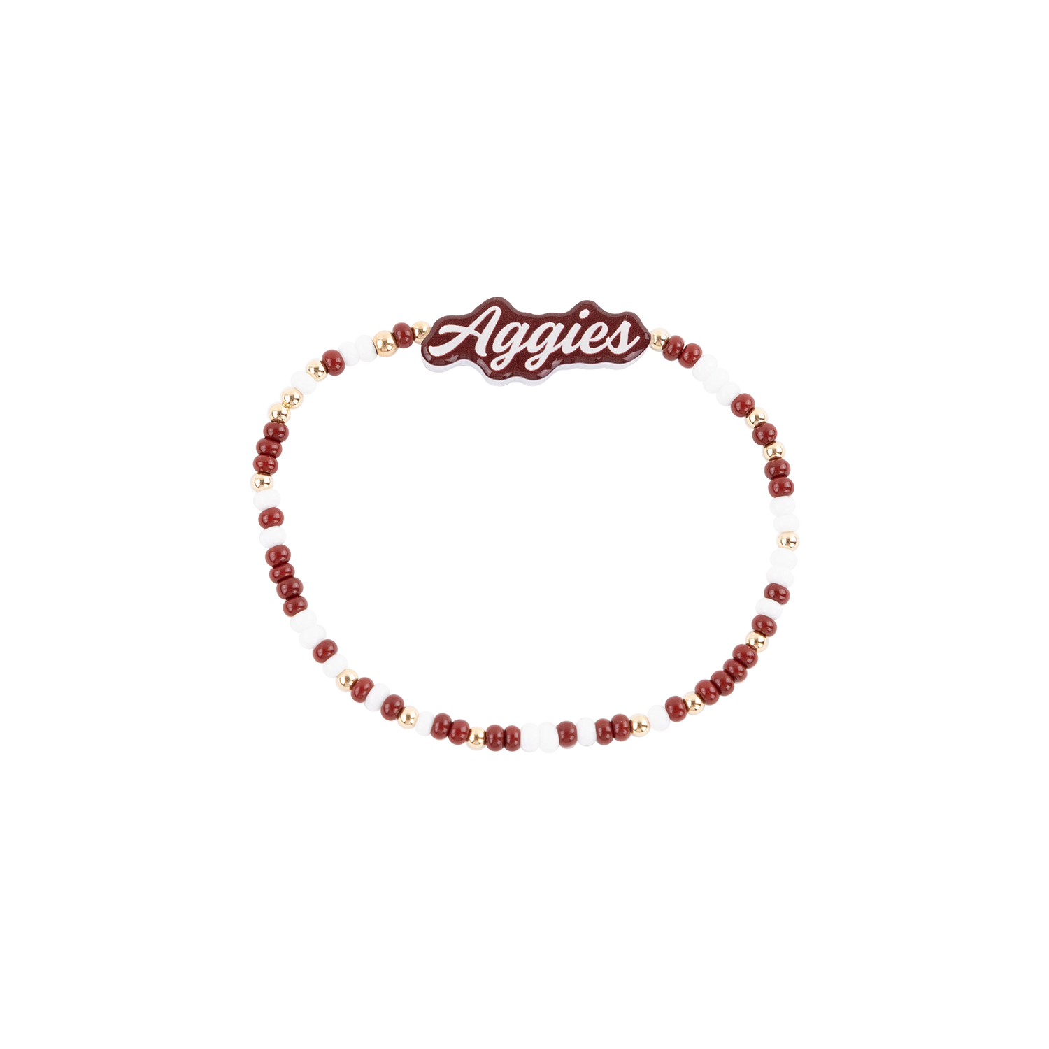 Aggies Beaded Blondes Script Colored Bracelet
