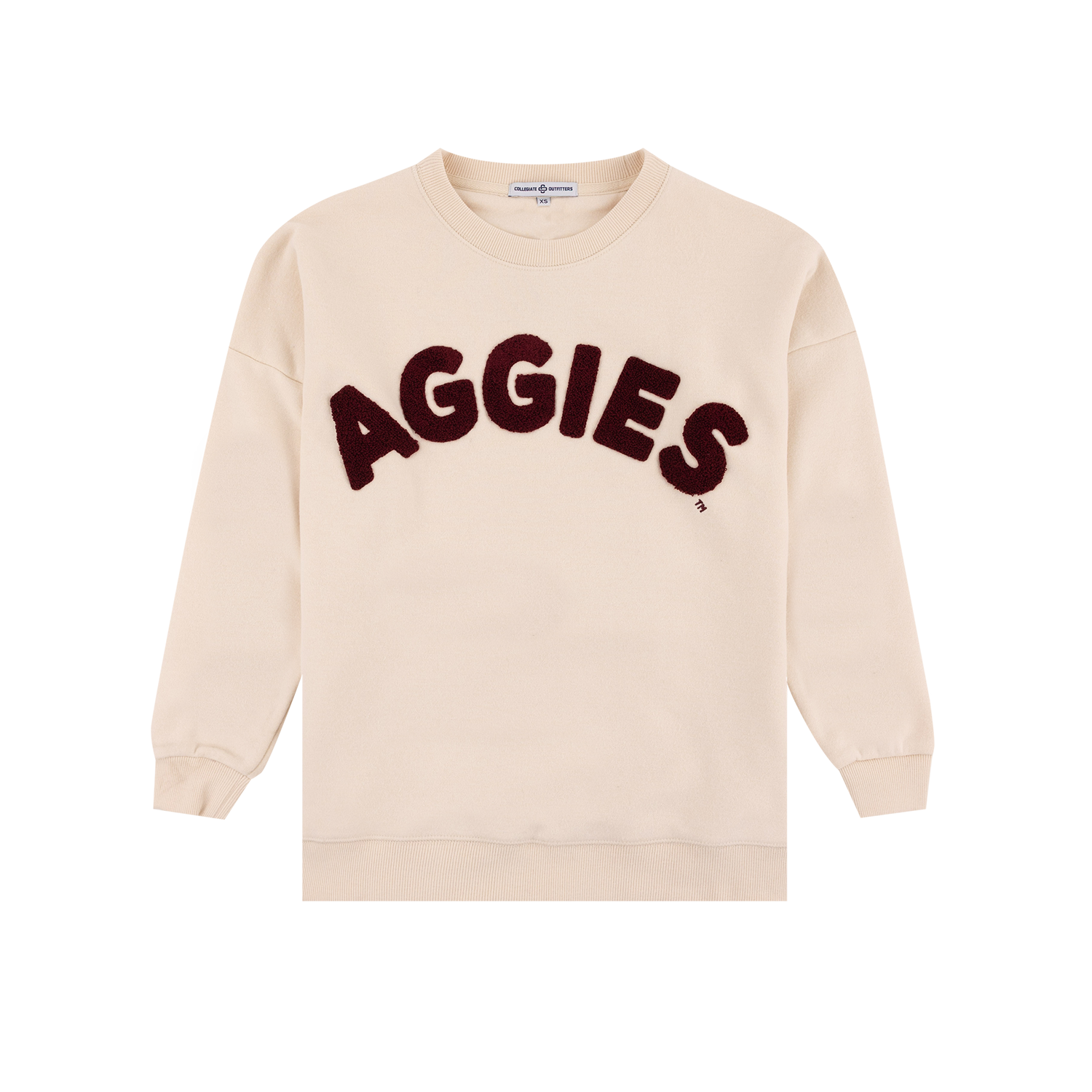 Texas A&M Collegiate Outfitters Women's Chenille Aggies Sweatshirt in Oatmeal