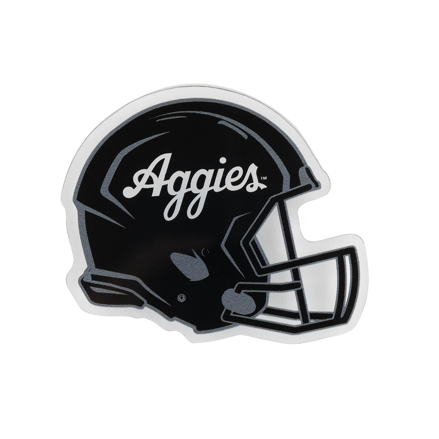 Aggies Colors Shock Script Helmet Magnet in Black