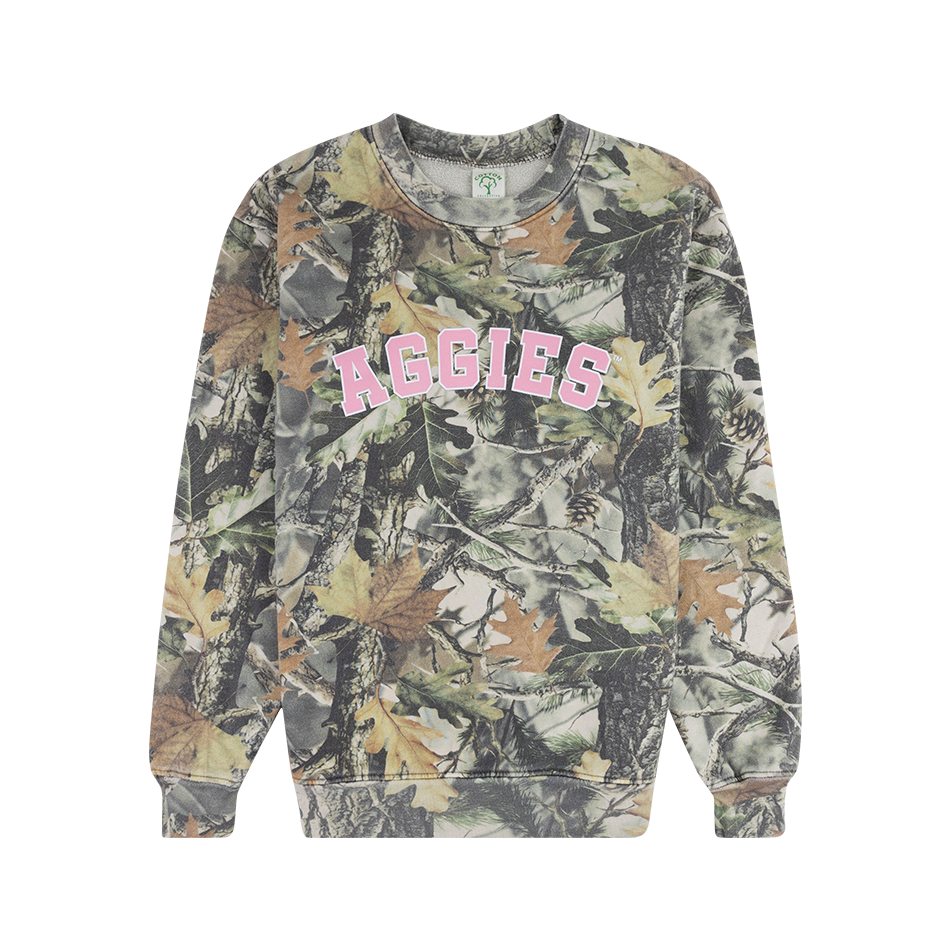Camo Sweatshirt with Pink Letters