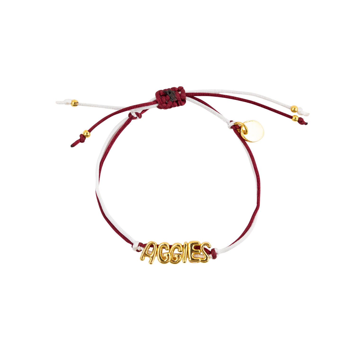 Bracelet with 'AGGIES' charms