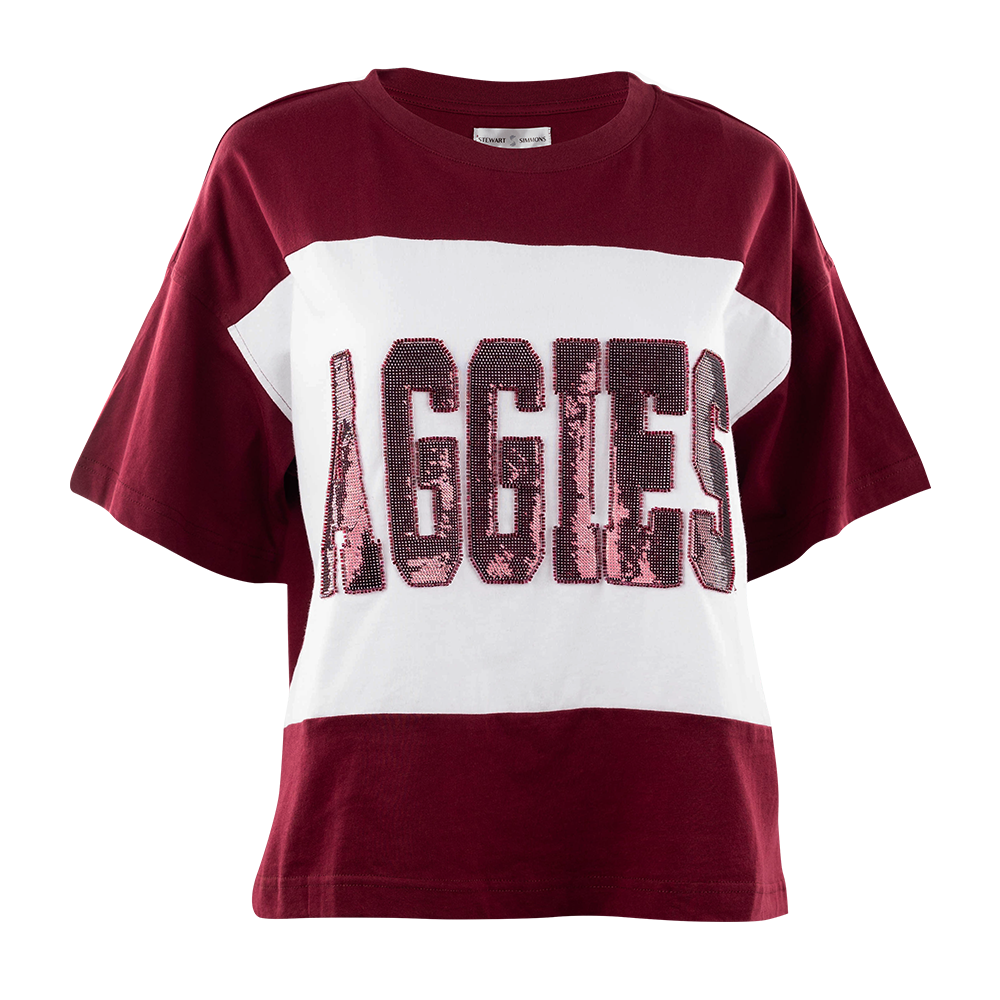 Maroon and White Aggies Shirt