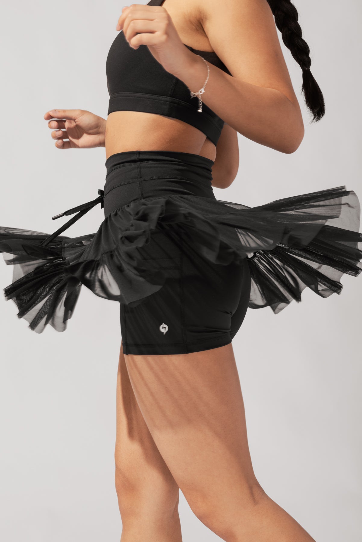 POPFLEX Black Pirouette Tiered Skort