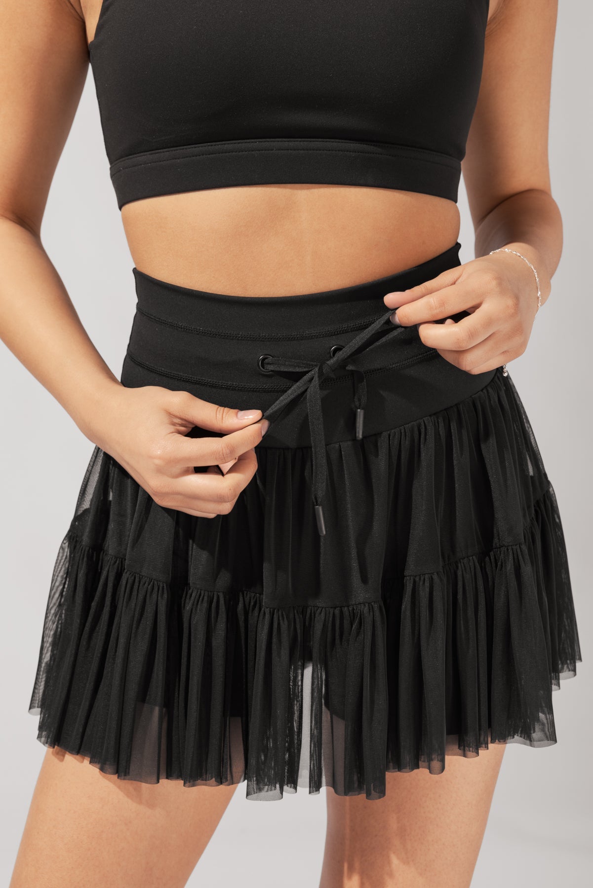 POPFLEX Black Pirouette Tiered Skort