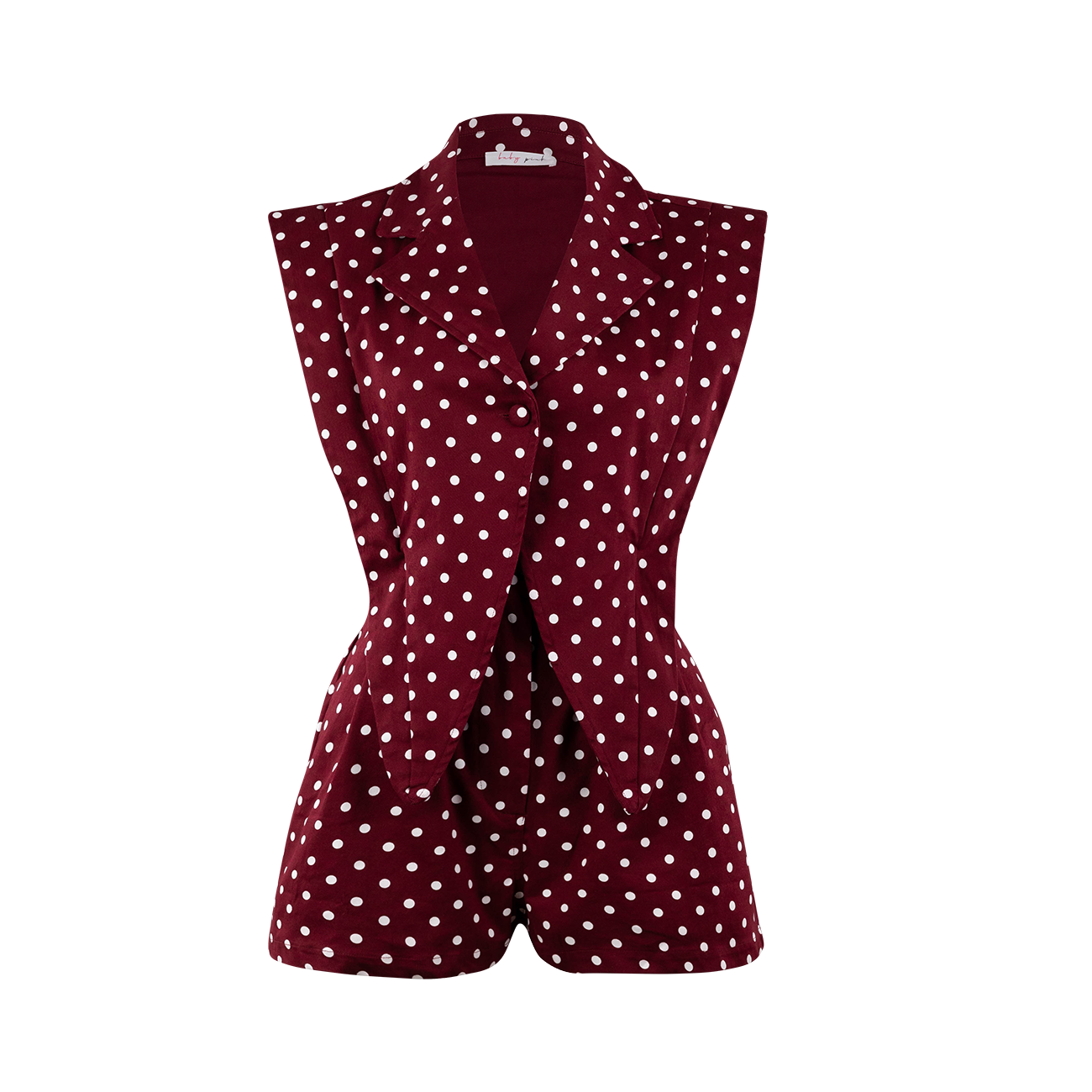 Maroon Polka Dotted Romper