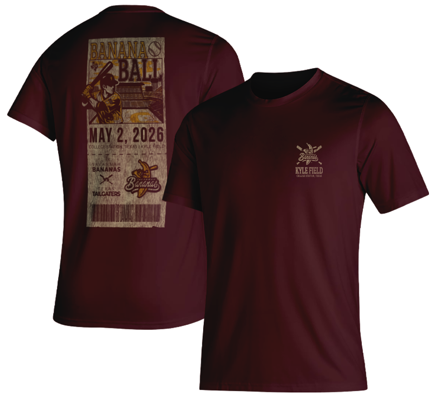 Banana Ball Ticket Stub Youth T-Shirt in Maroon