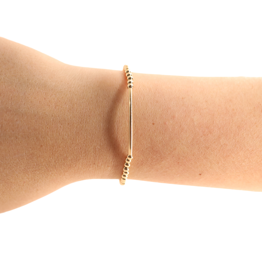 Beaded Blondes Gold Bar Bracelet