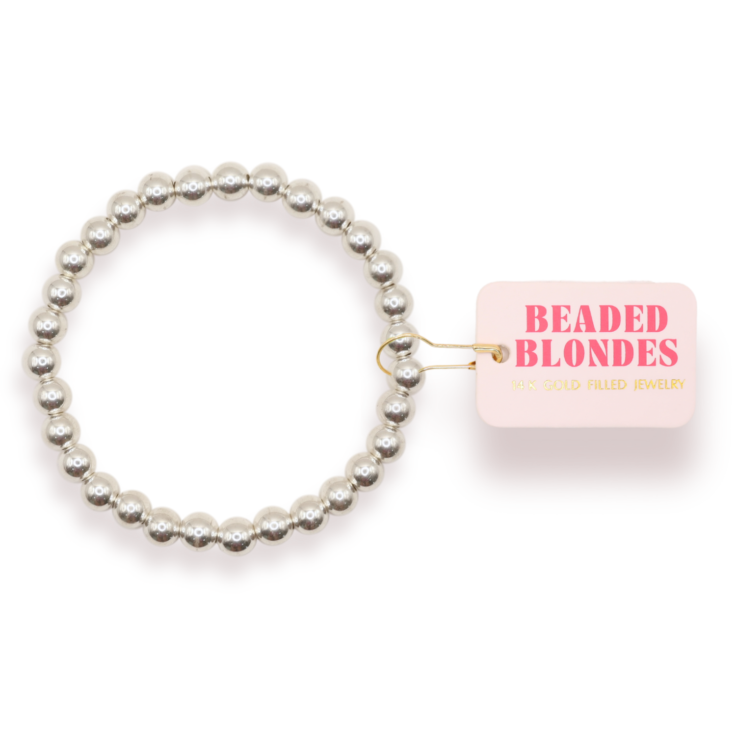 6 Mm Silver Beaded Bracelet