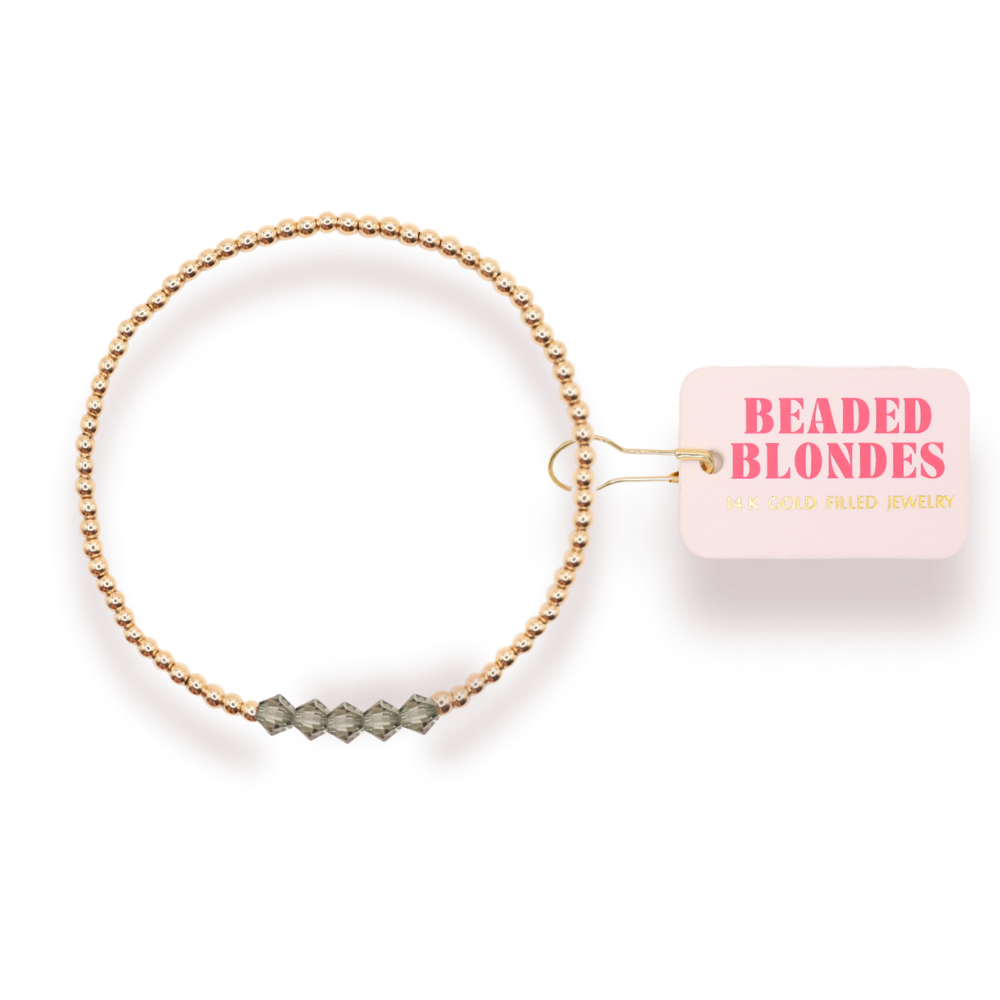 Gold and Gray Beaded Kim Bracelet