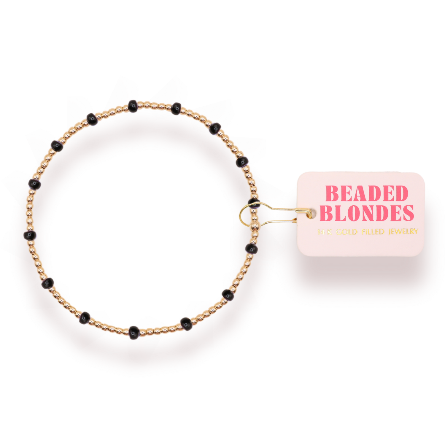 Gold and Black Beaded Dainty Poppi Bracelet