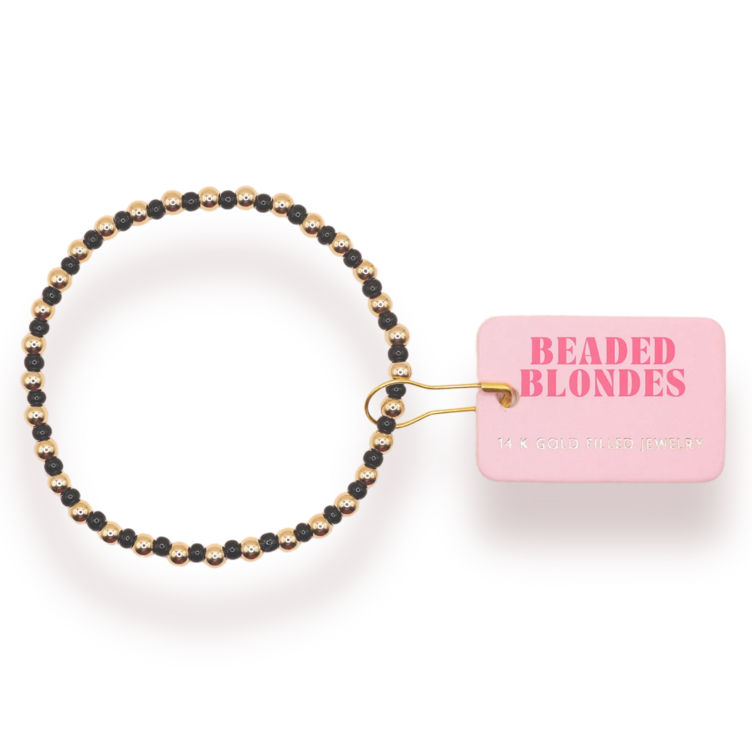 Gold and Black Beaded Demi Bracelet