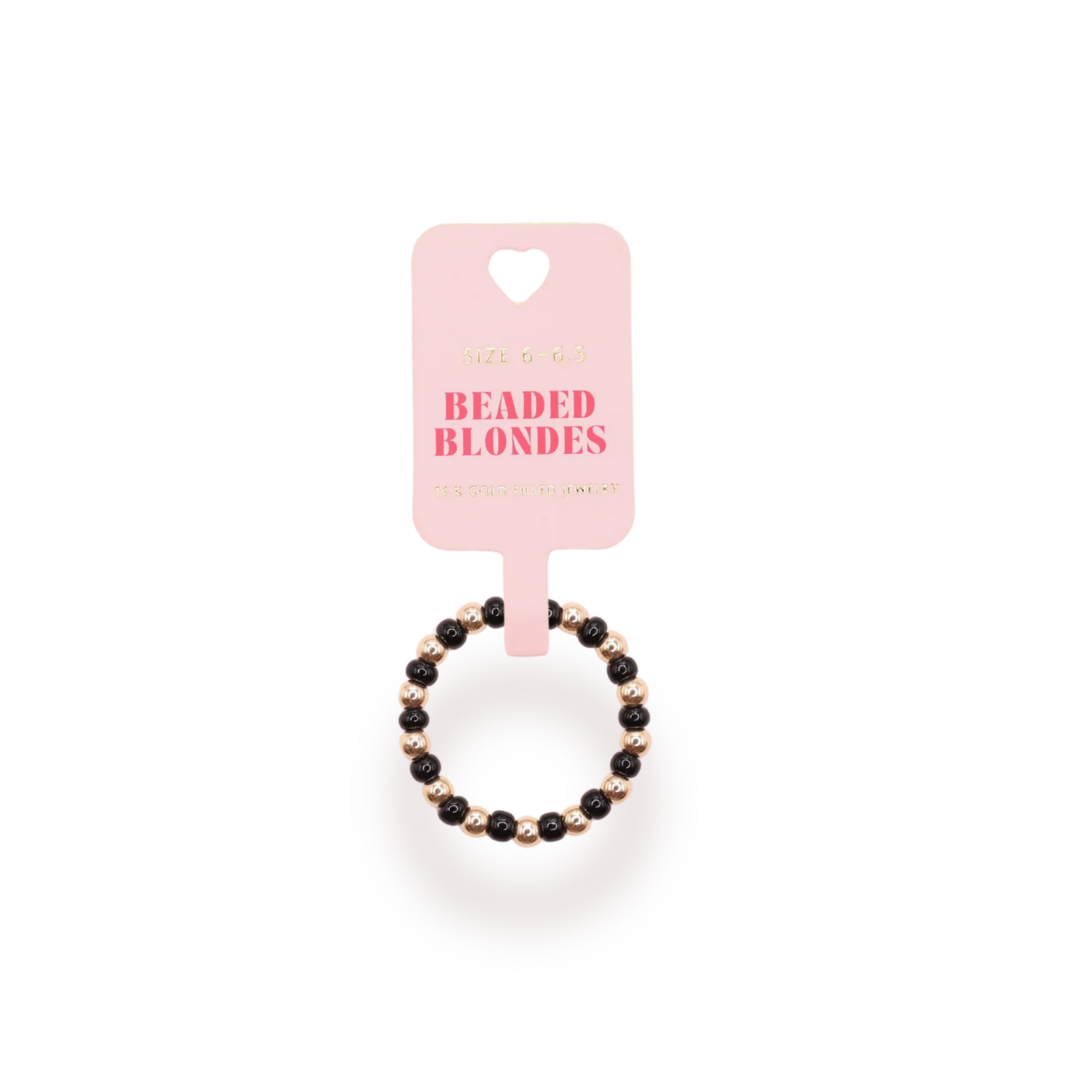 Black and Gold Beaded Ring