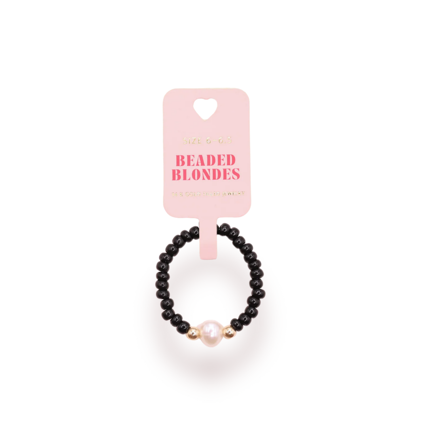 Black Beaded Pearl Ring