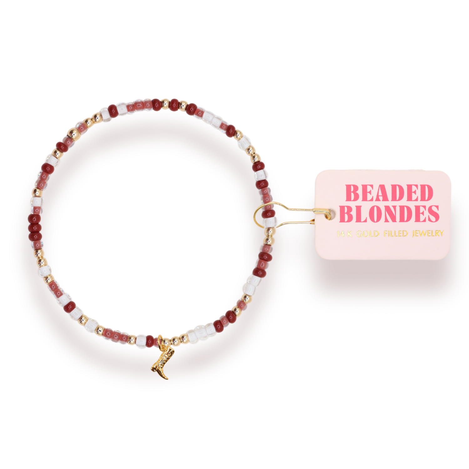 Sprinkle Beaded Boot Charm Bracelet