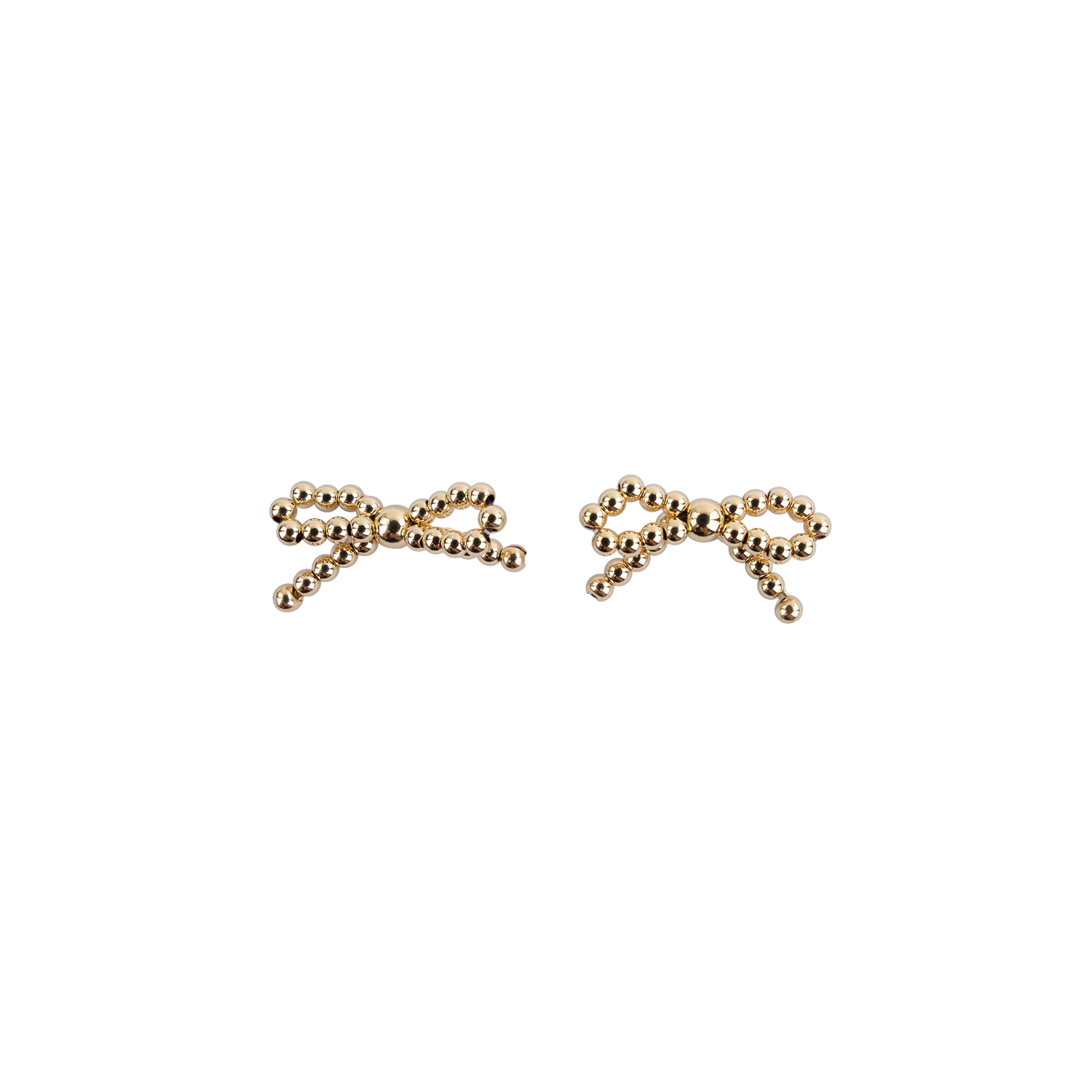 Gold Beaded Bow Earrings
