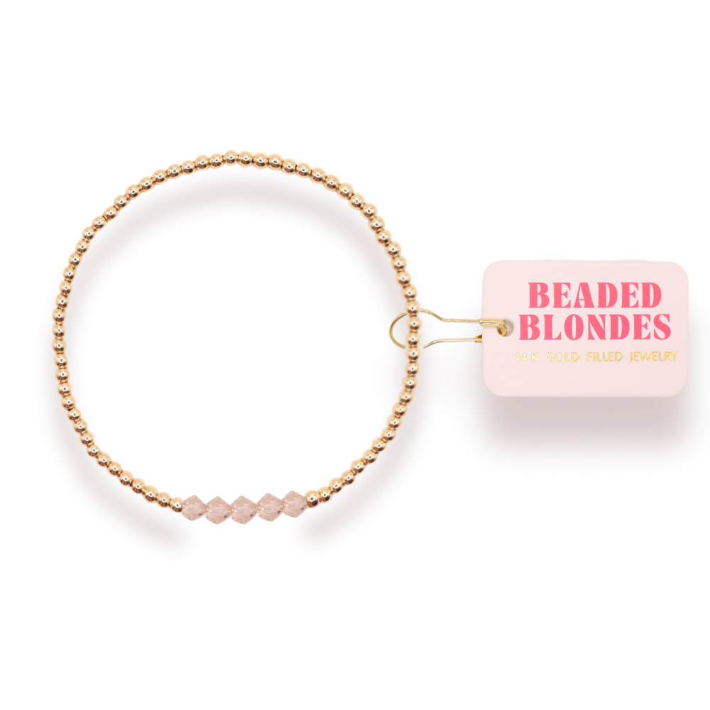 Gold and Champagne Beaded Kim Bracelet