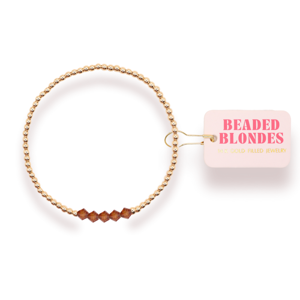 Gold and Cocoa Beaded Kim Bracelet