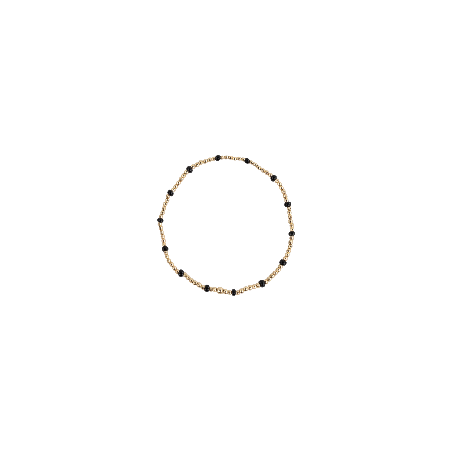 Dainty gold and black beaded bracelet