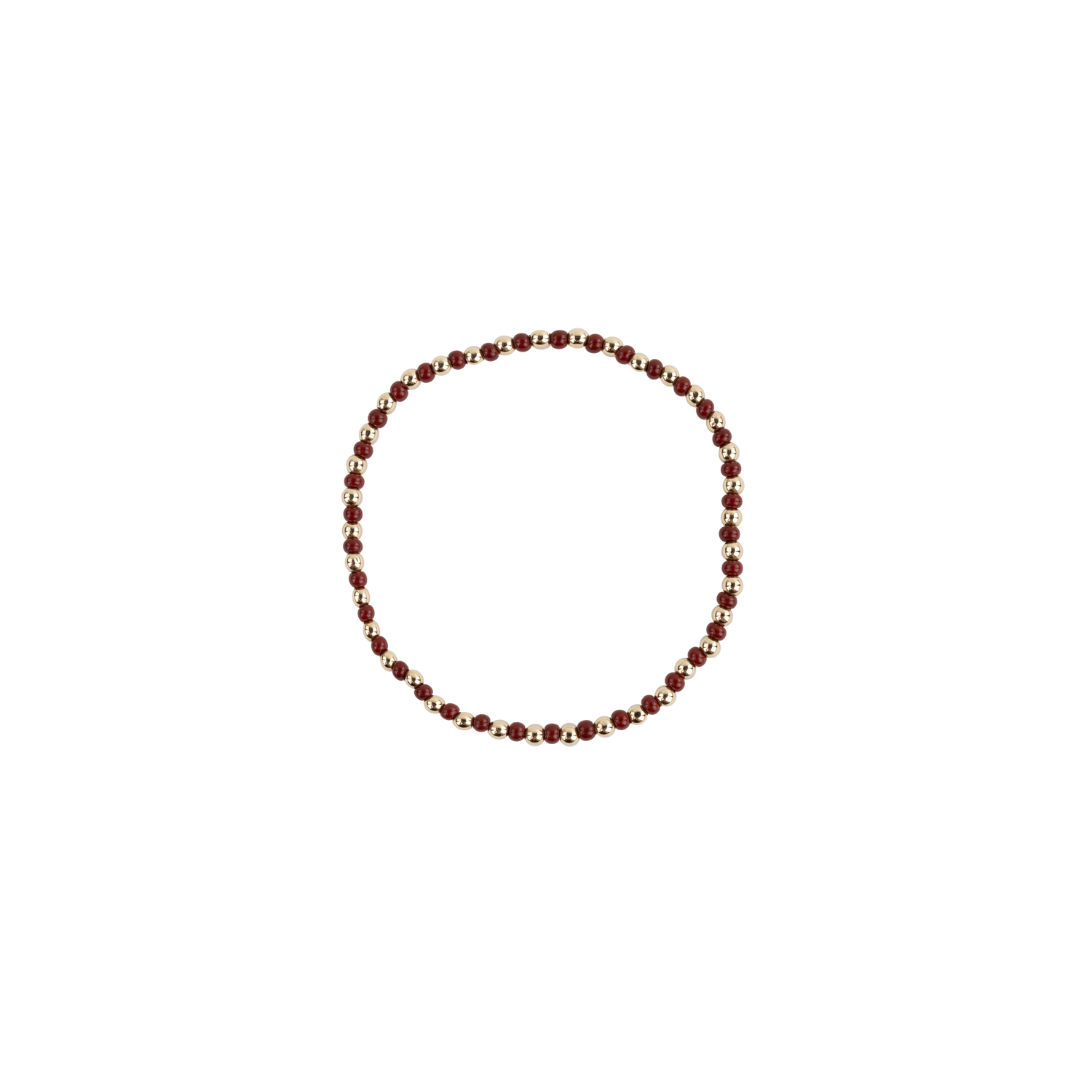 Maroon and Gold Beaded Bracelet