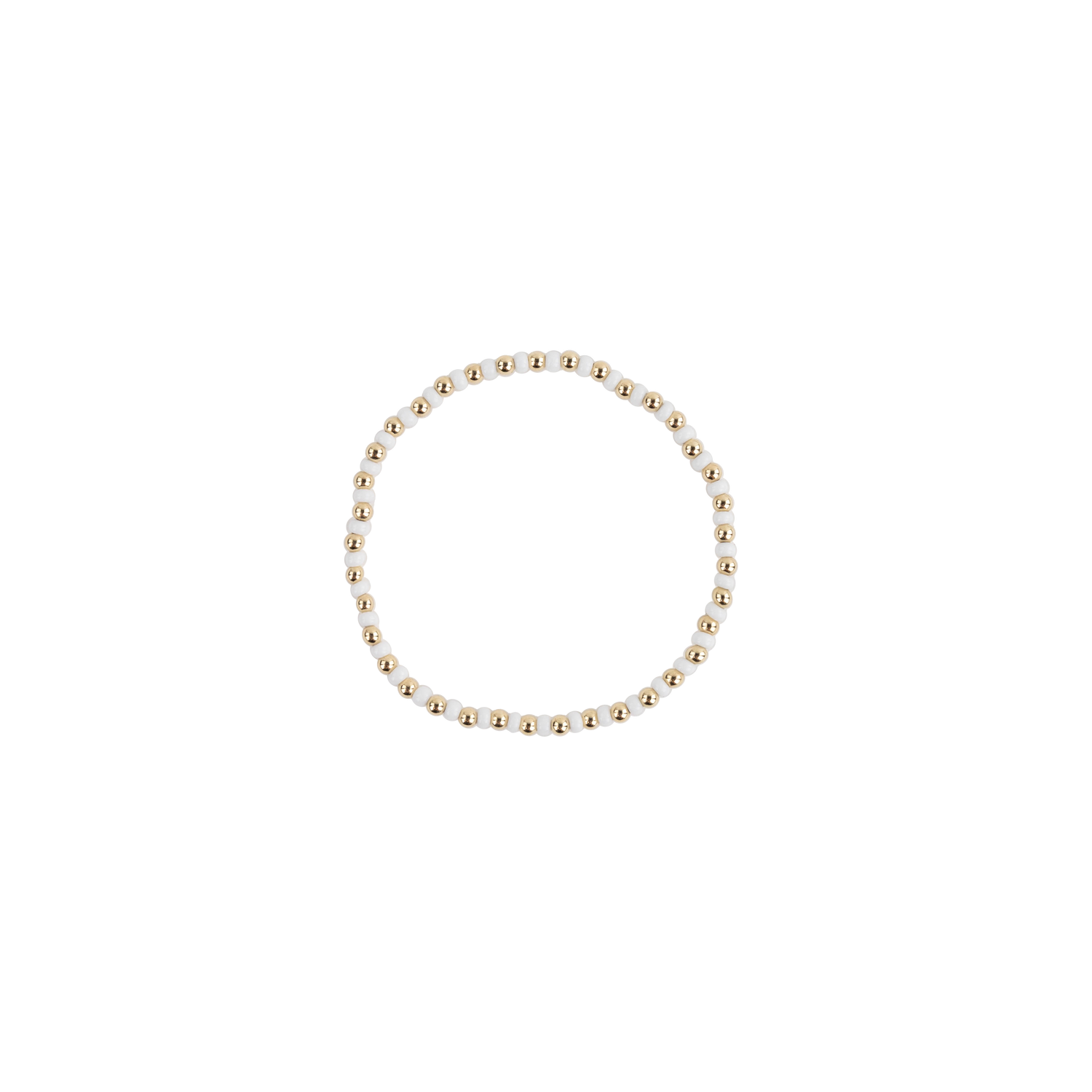 White and gold beaded bracelet