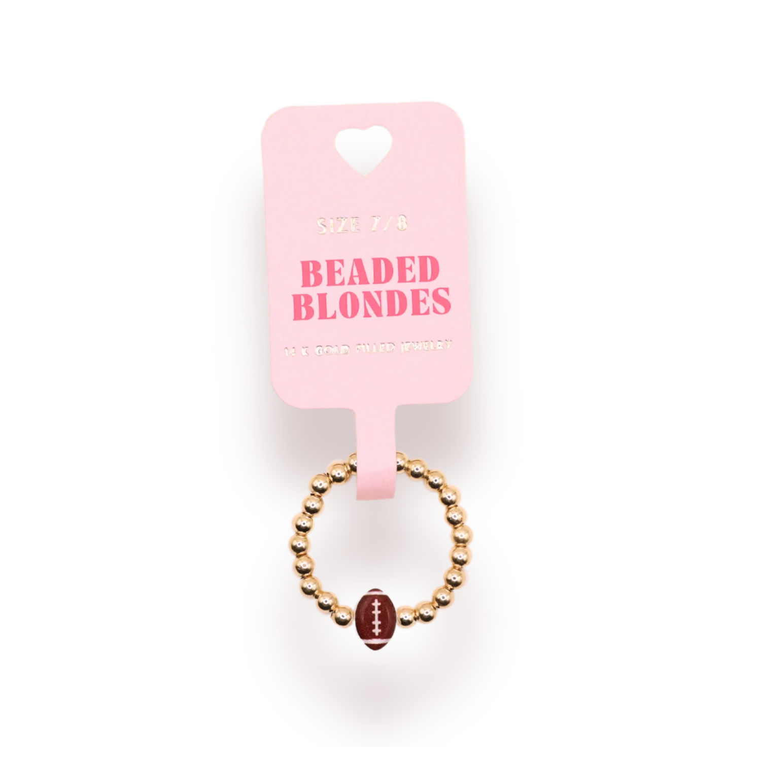 Gold Beaded Football Ring