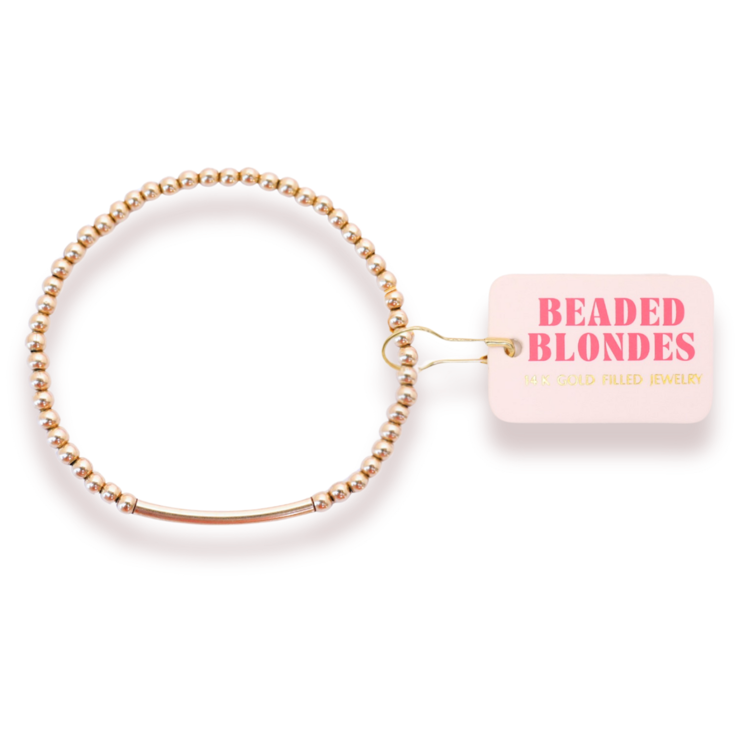 Gold Beaded Bar Bracelet