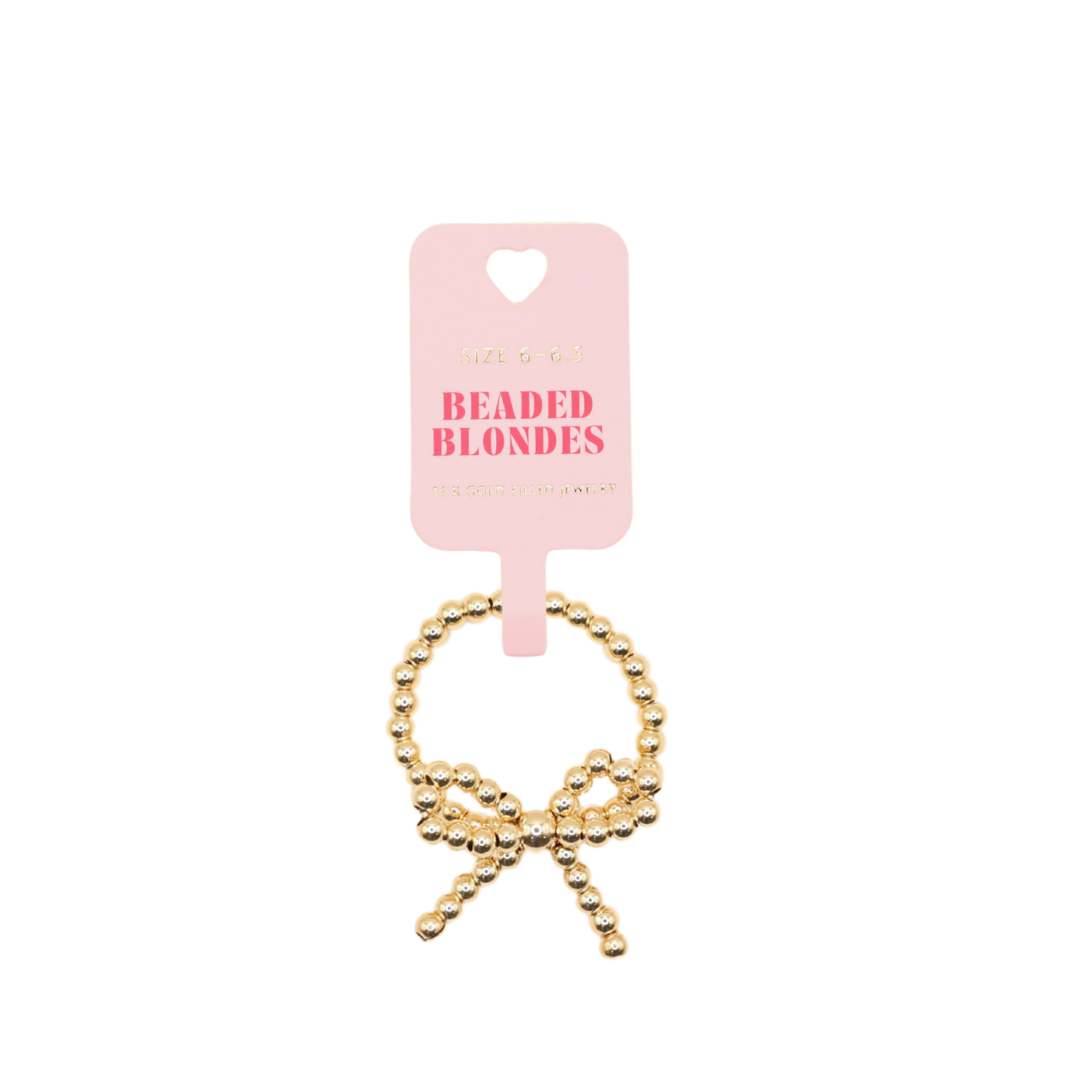 Gold Beaded Bow Ring