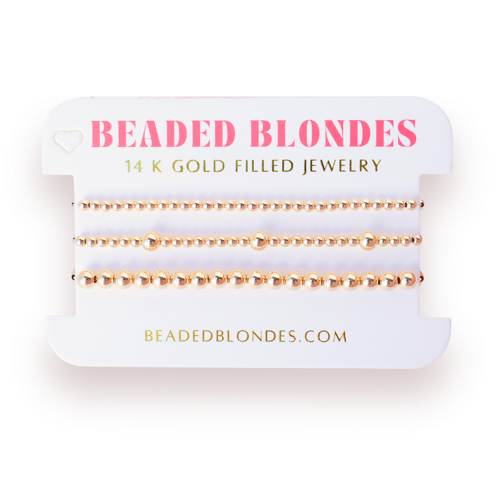 Gold Beaded Everyday Bracelet Stack