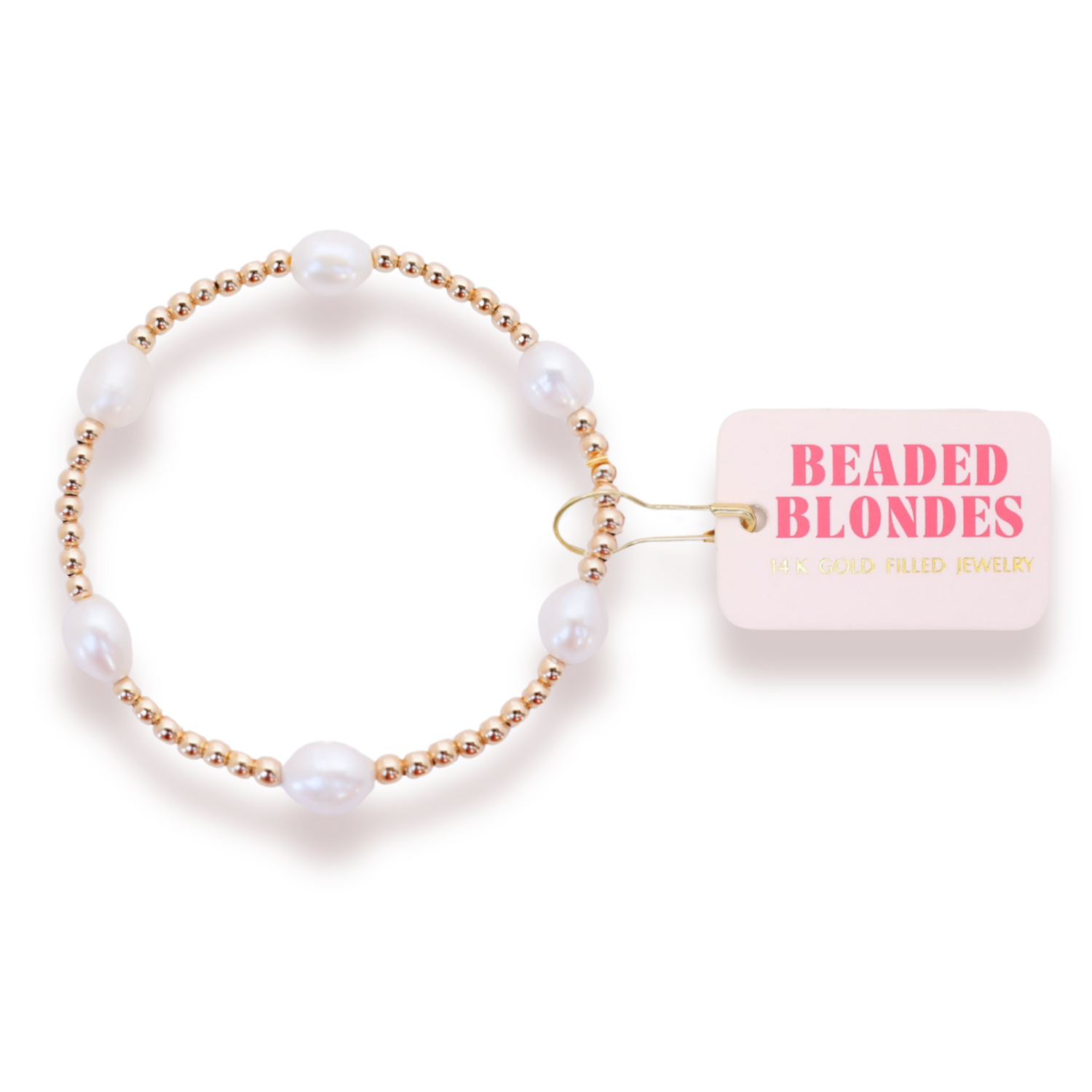 Gold and Pearl Beaded Poppi Bracelet
