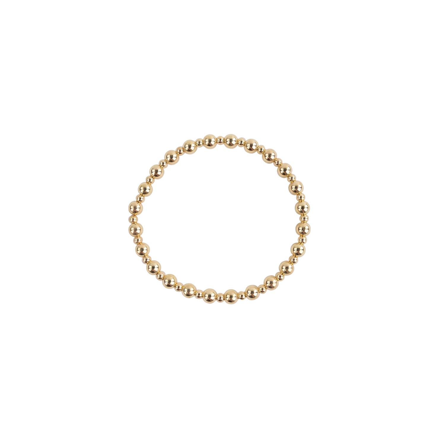Gold Beaded Bracelet with small and large beads