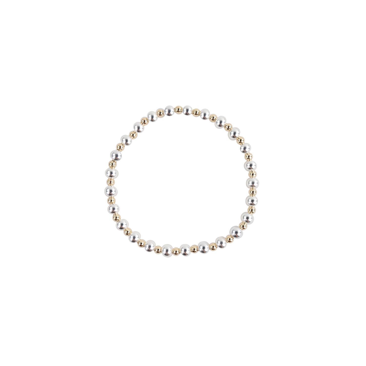 Silver and gold beaded bracelet