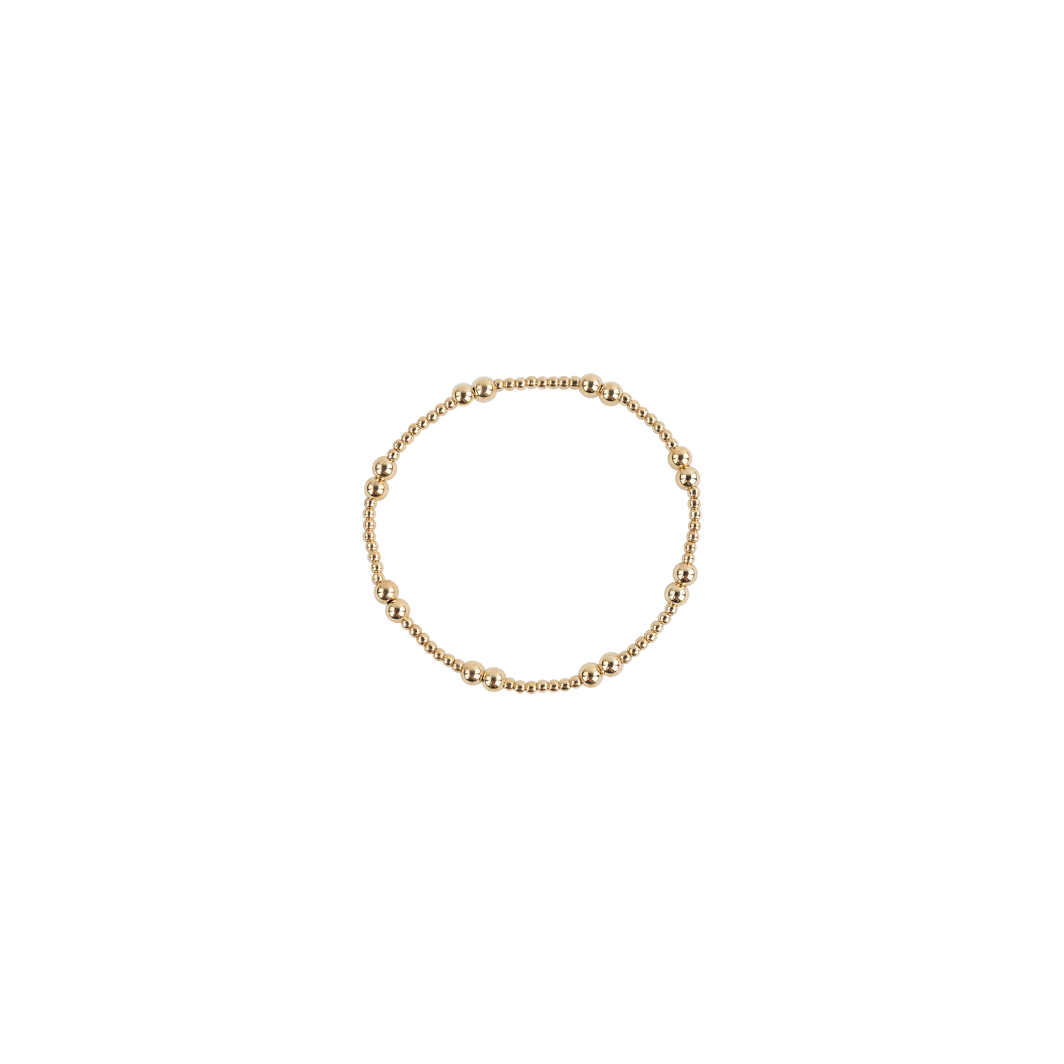 Gold bracelet with different size beads