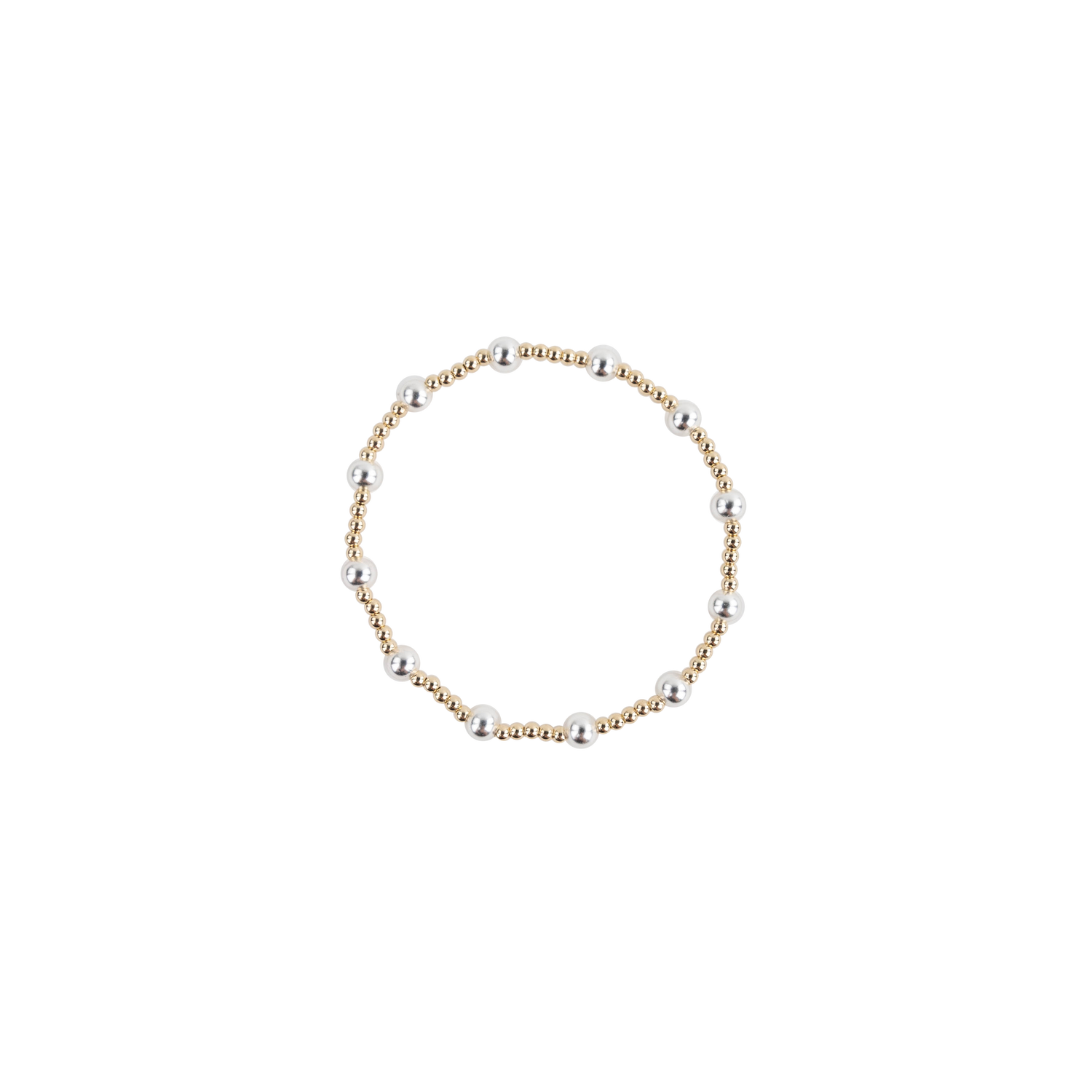 Gold and Silver Beaded Bracelet